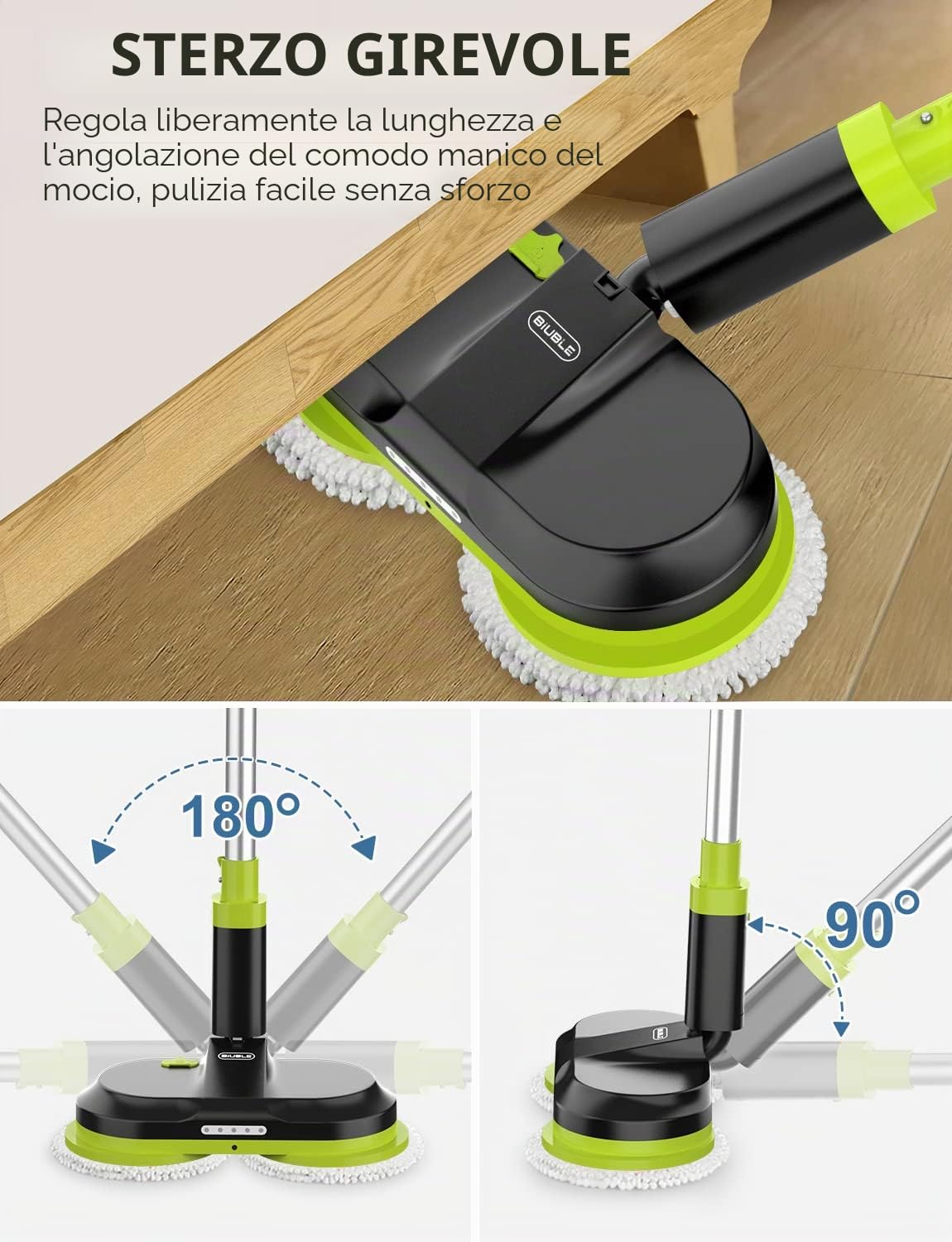 Macchina lucidatrice a batteria con funzione spray, serbatoio da 300 ml, illuminazione LED, doppia rotazione