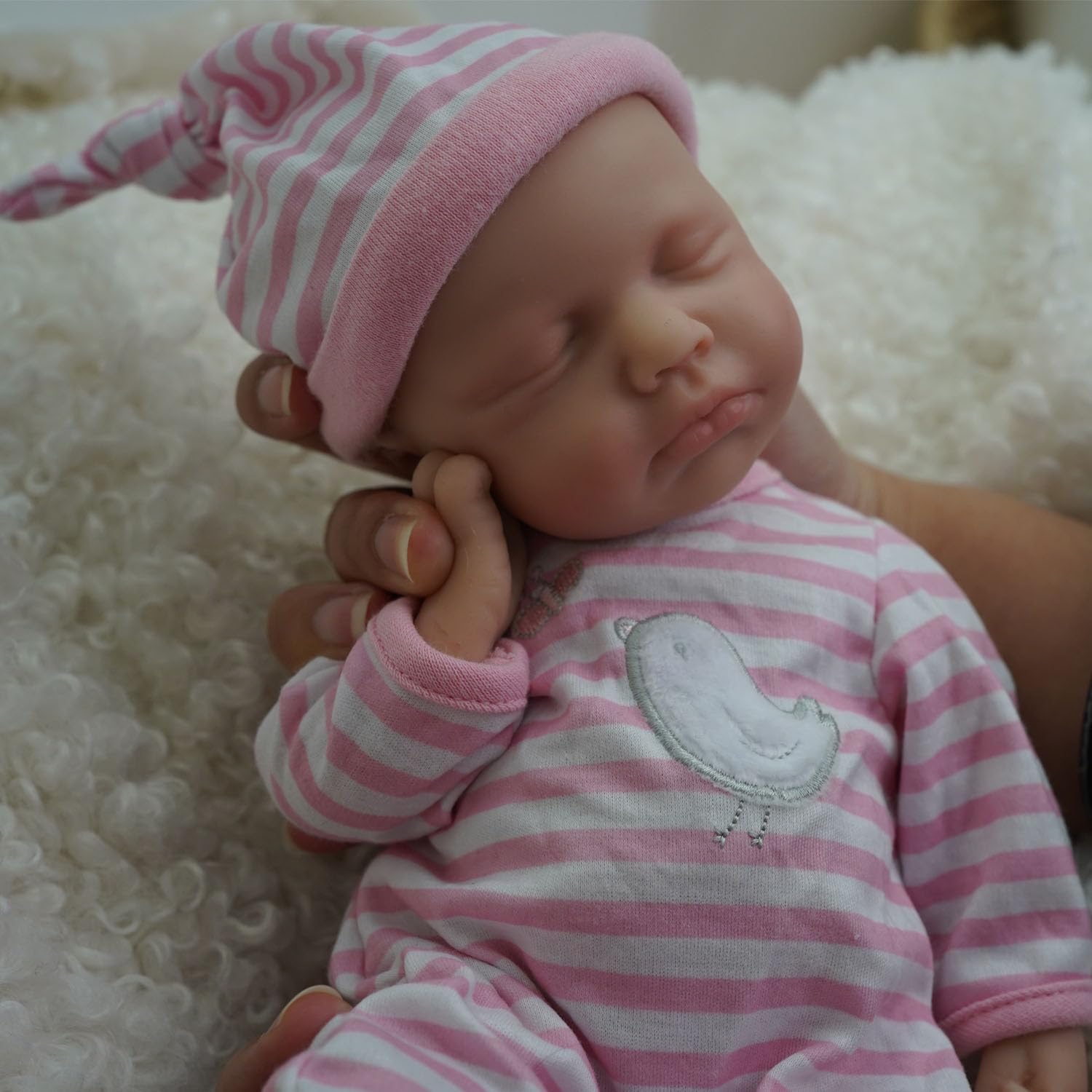 Newtotlove 12" Micro Preemie Full Body Silicone Baby Doll Girl, Lifelike Reborn Doll Surprice Children Anti-Stress