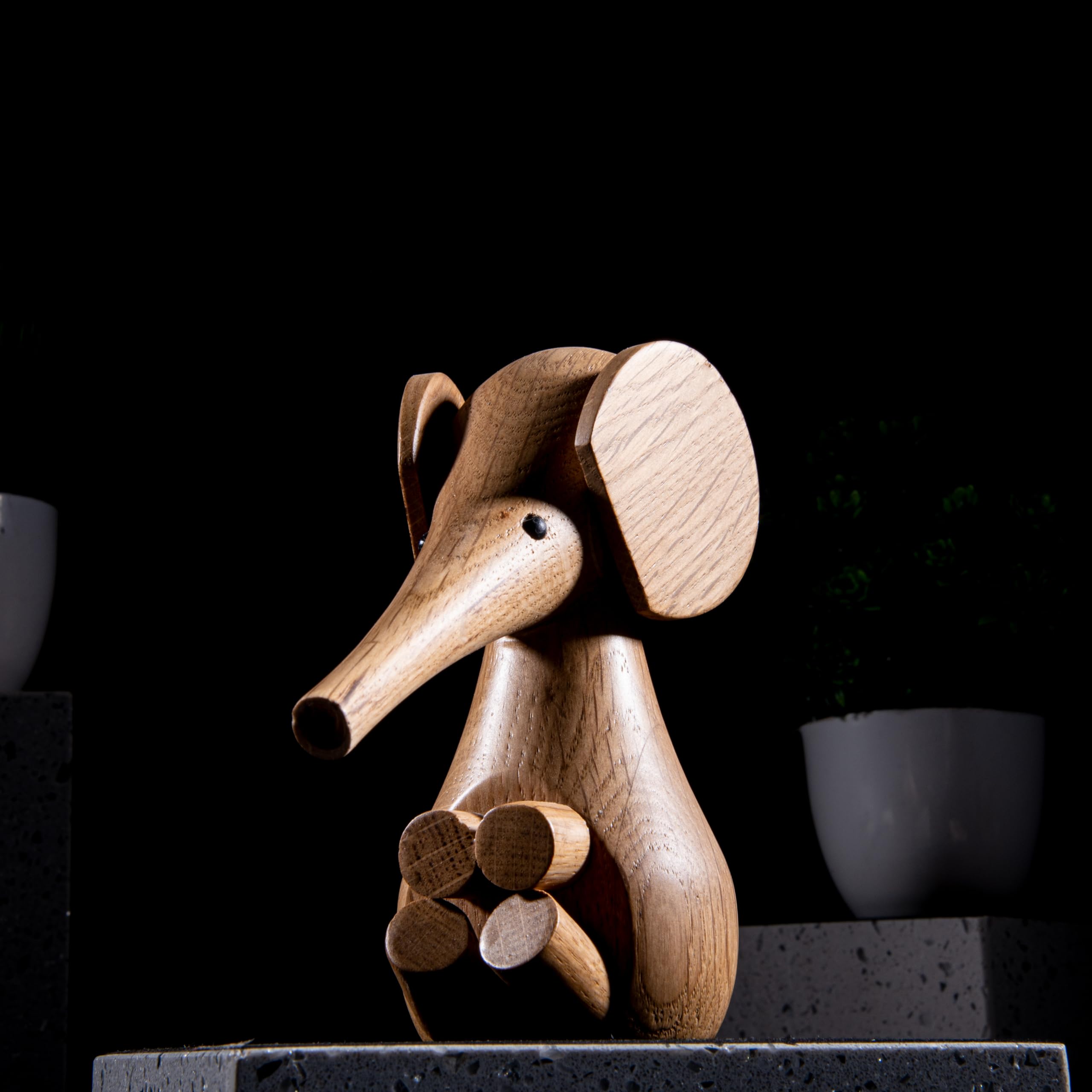 GIBOX Wooden Baby Elephant Showpiece Decor | Small Statue for Animal Lovers | Unique Decorative Item for Home, Office Table | Cute Stylish Accent for Shelf, Table, TV Cabinet (Baby Elephant) 3