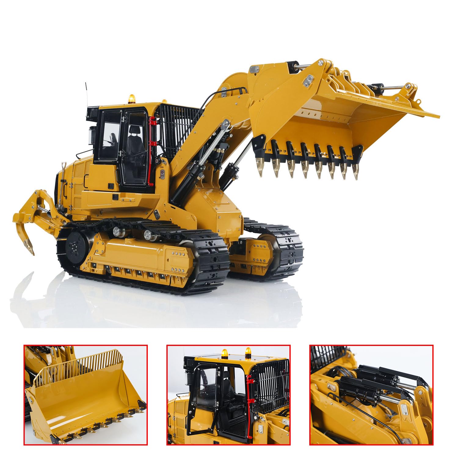 Wheelfun LESU 1/14 RC Idraulico Tracciato Loader Aggiornamento 973K Auto Apribile Secchio Posteriore Aratro Adulto Hobby