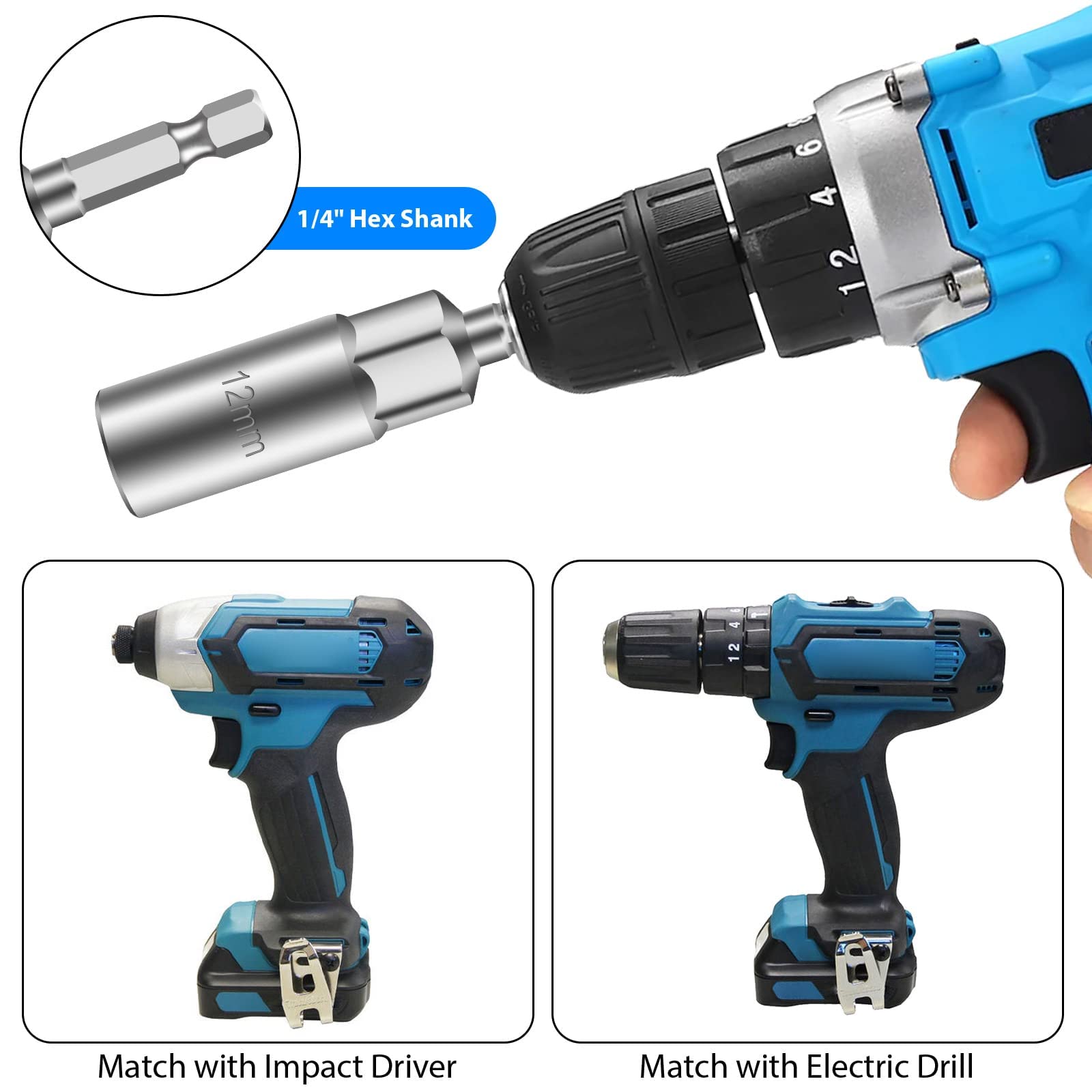 LIUBUJINGYING 5-Piece Y-Shape Cup Hook Installer & Remover Set - 1/4" Hex Driver For Eye Screws & Hooks