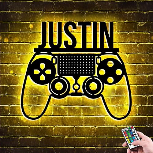 Letrero de neón de juego LED personalizado para jugadores lámpara de arte de pared con nombre personalizado luces de noche de jugador con 7 colores