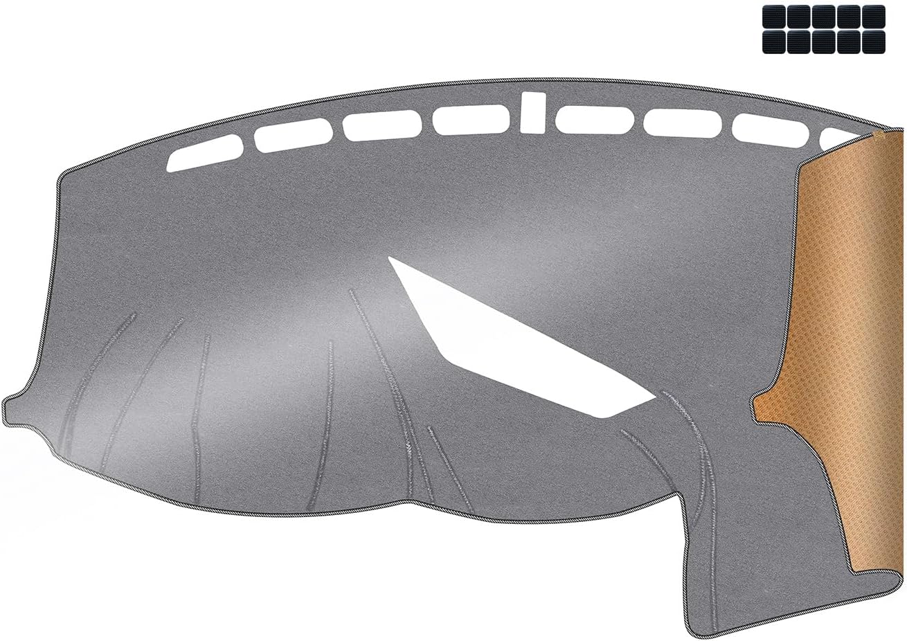 Upgrade Dacron Dashboard Cover Fit for 2013-2018 Fo-rd Focus (Only Fits ST or RS Models) Effective Anti Glare, Reduce Reflection, Sun Protection, Dust Proof, UV-Proof -Grey