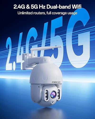 Miniatura 7 de FOSCAM Cámaras de seguridad inalámbricas de 4K8MP para exteriores, cámara de vigilancia WiFi de 5 GHz y 2.4 GHz con seguimiento automático, zoom