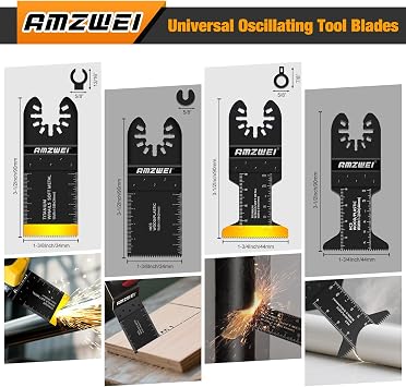 50PCS Titanium Multi Tool Blades,Universal Oscillating Multitool Blades for Wood Plastics Metal Cutting,Quick Release Oscillating Tool Accessories Compatible with Dewalt Milwaukee Ryobi Rockwell