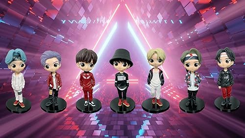 Miniatura 4 de Wqzlyg Kpop Bangtan Q Figura de acción de personajes Jungkook V Suga Hope Jimin Jim RM regalo para regalo de cumpleaños A.R.M.Y (los 7 empaquetados)