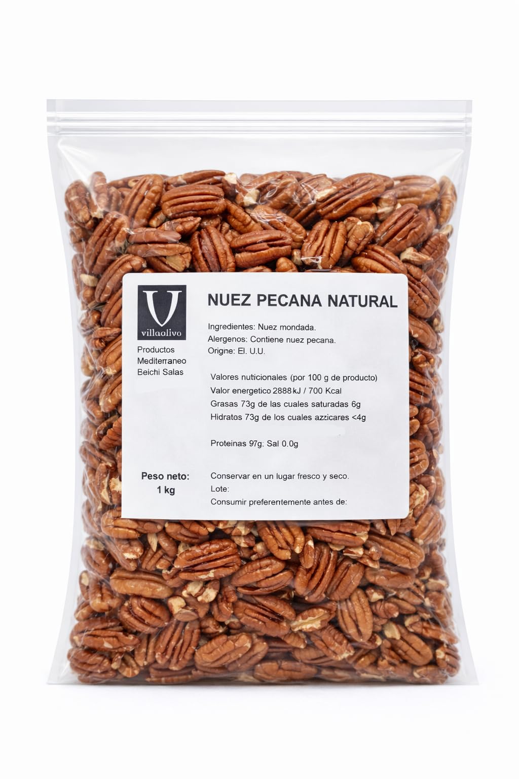 Villaolivo - Nuez pecana | Natural | Bolsa 1kg |