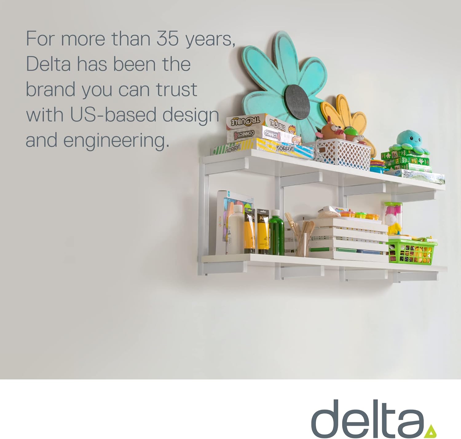 White 2-Tier Floating Wall Shelf Bracket Kit