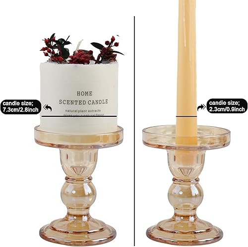 Miniatura 4 de Juego de 4 portavelas de cristal negro, portavelas cónico ViViTOP para candelabros, soporte para velas para centros de mesa de boda, decoración del