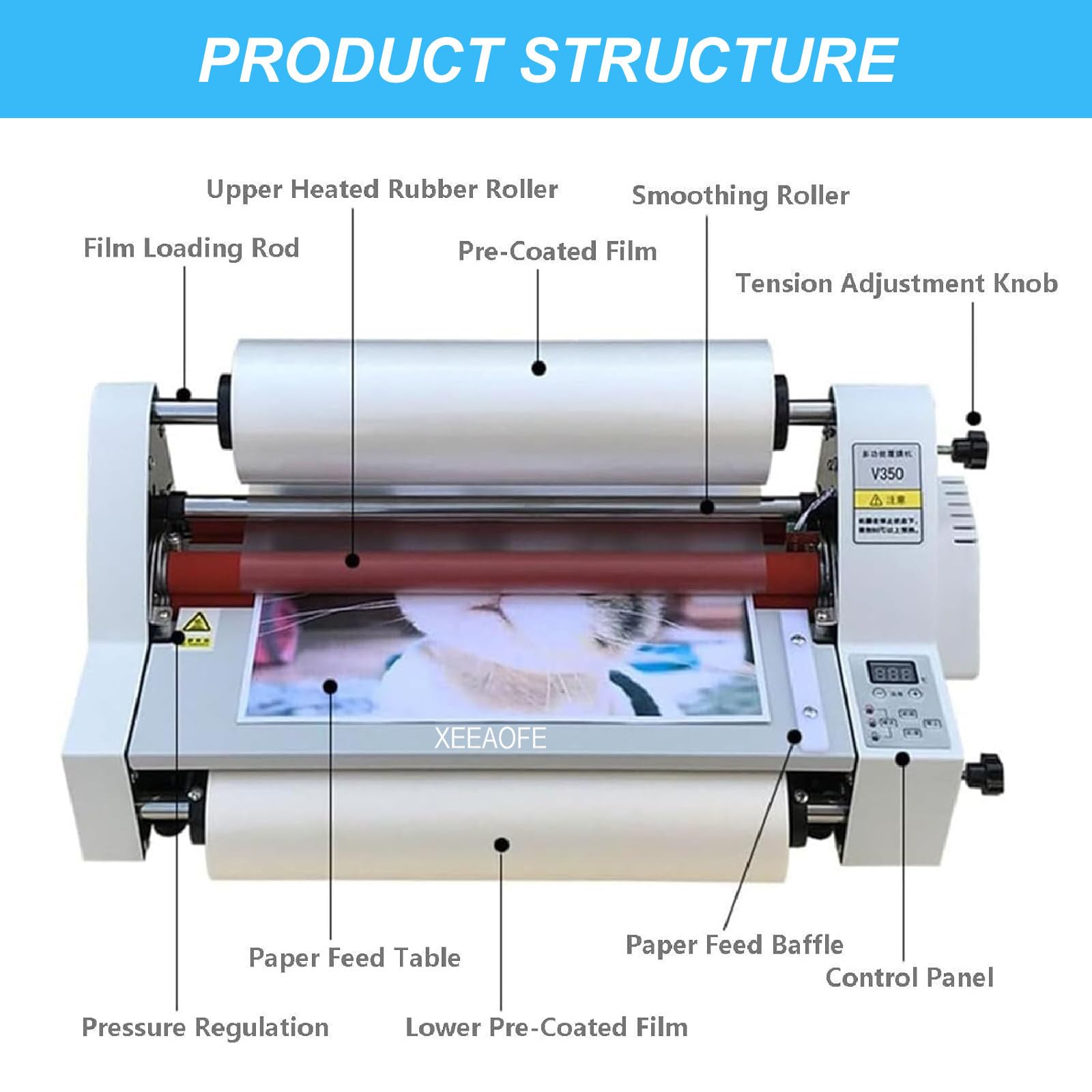 Laminator Termiczny Jednostronny I Dwustronny, 18" Na GorąCo I Na Zimno, Cztery Rolki, Regulowana PręDkość, UrząDzenie Do Laminowania Papieru A4 I Zdjęć, Szybkie Nagrzewanie,110V