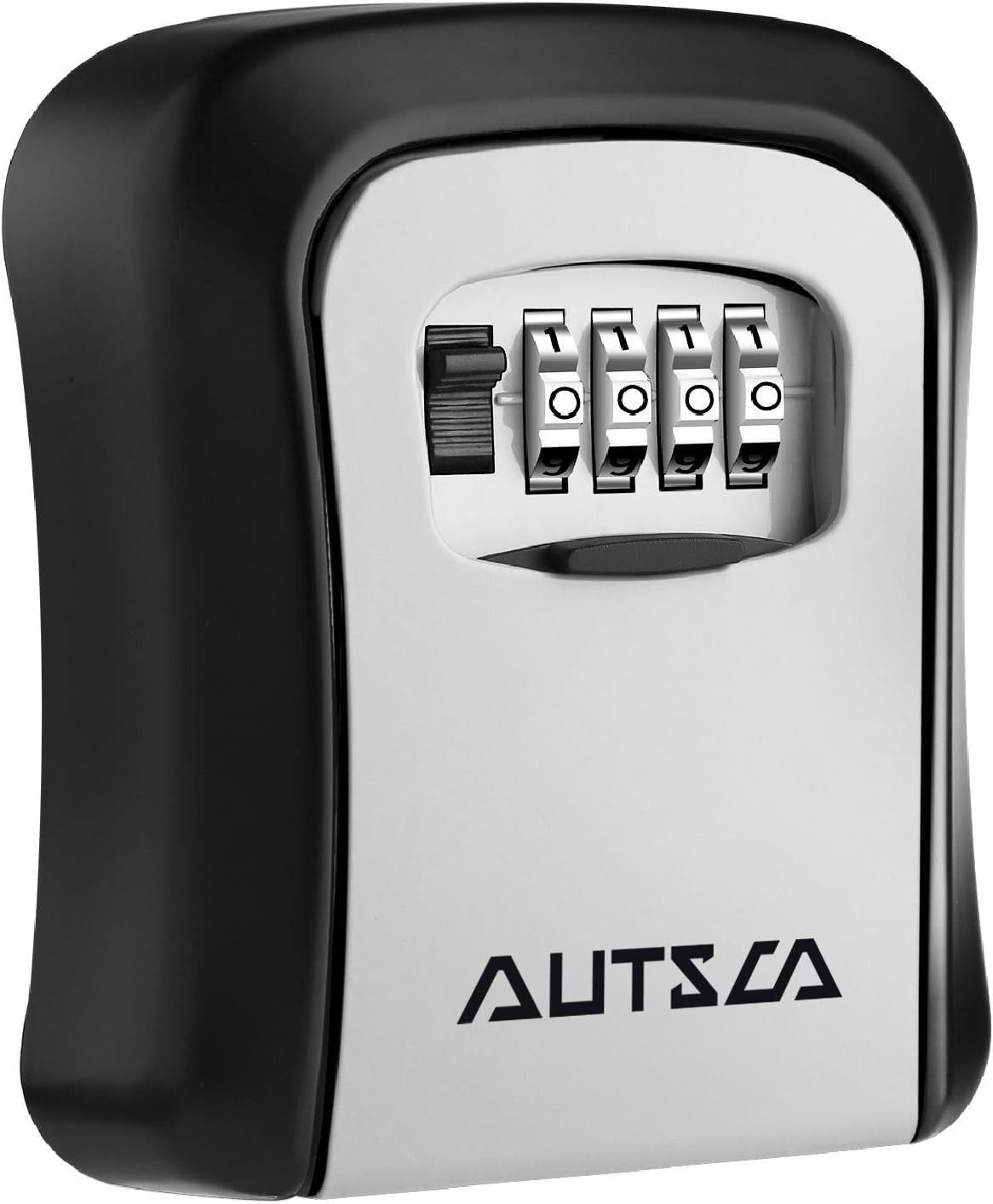 AUTSCA Key Box Wall-mounted Stainless Steel Key Safe Weatherproof 4 Digit Combination Suitable for Warehouse, Family