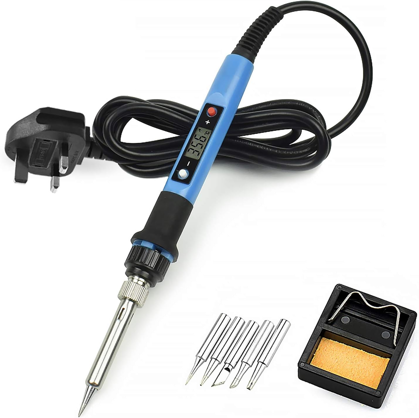 Soldering Iron, Toolour 80W Welding Kit with Digital LED Display, Fast Heating Up Adjustable Temp 180℃~480℃ ，Automatic Sleeping Mode Soldering Iron Kit,5pcs Soldering Tips for Circuit Board Repair