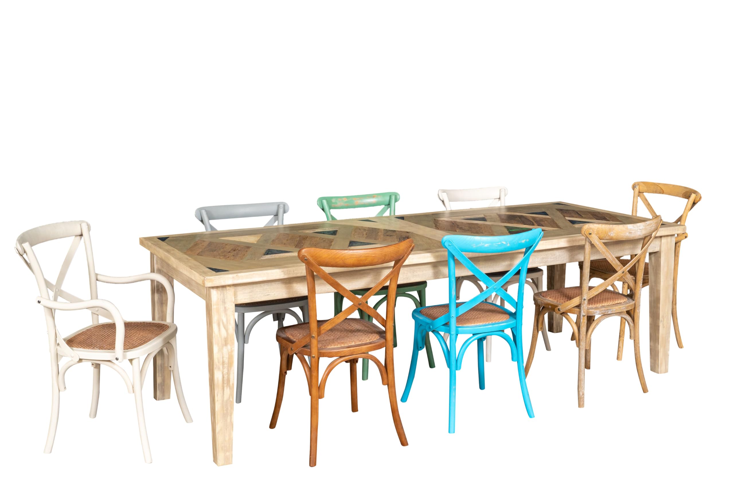 Biscottini Sillas de Comedor Ratan 86x42x46 cm - Sillas Comedor Madera - Sillas Cocina Vintage - Muebles Rusticos