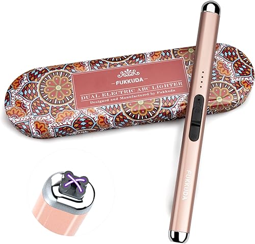 Miniatura 28 de 【Actualizado】 Encendedor eléctrico de doble arco recargable USB encendedor de arco de plasma para velas (gris espacial) Negro -,Oro,Gris,Negro