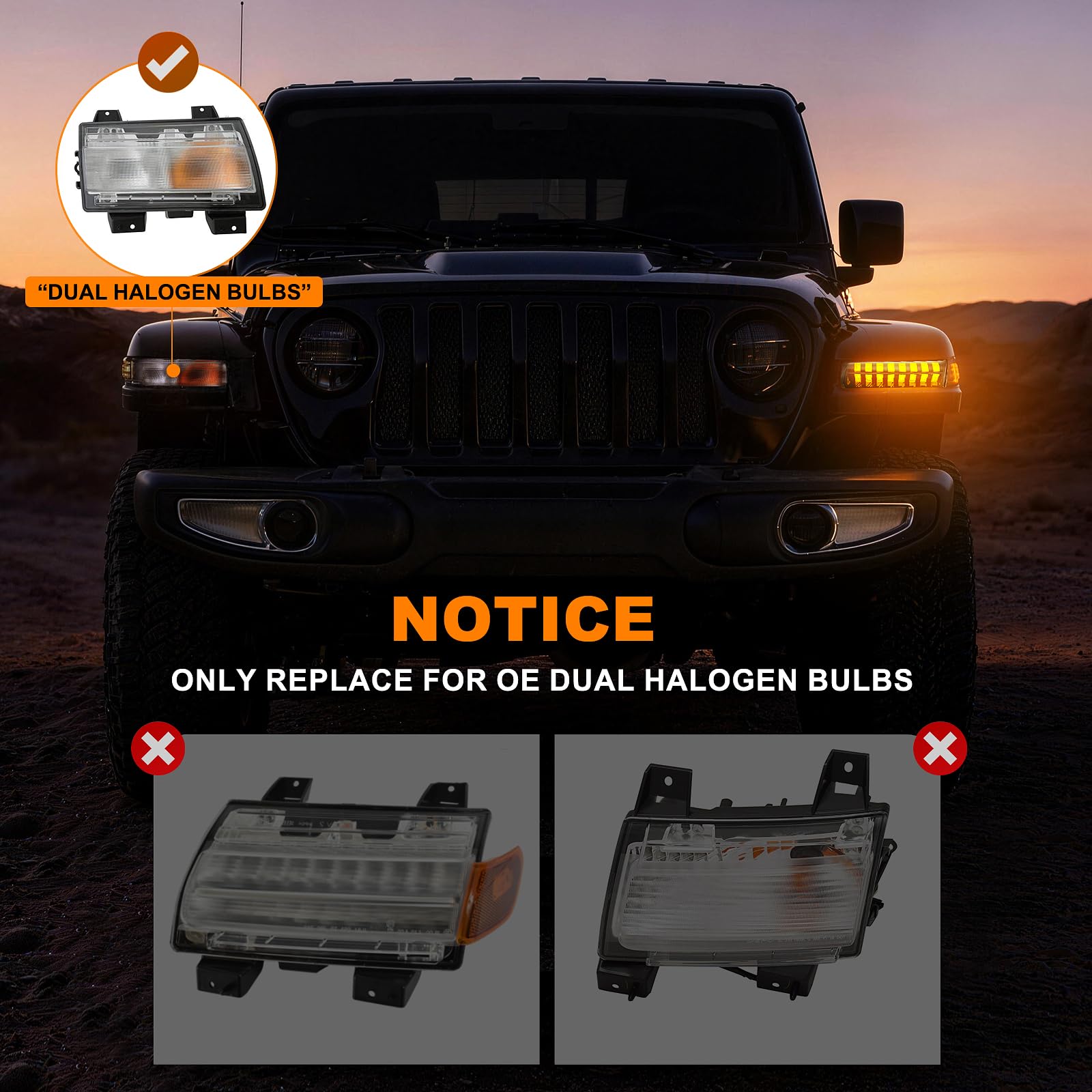LEDサイドマーカー 2018+ Jeep JL Wrangler M MIBAHE LED JL Fender Lights with Side Marker Replace for Jeep