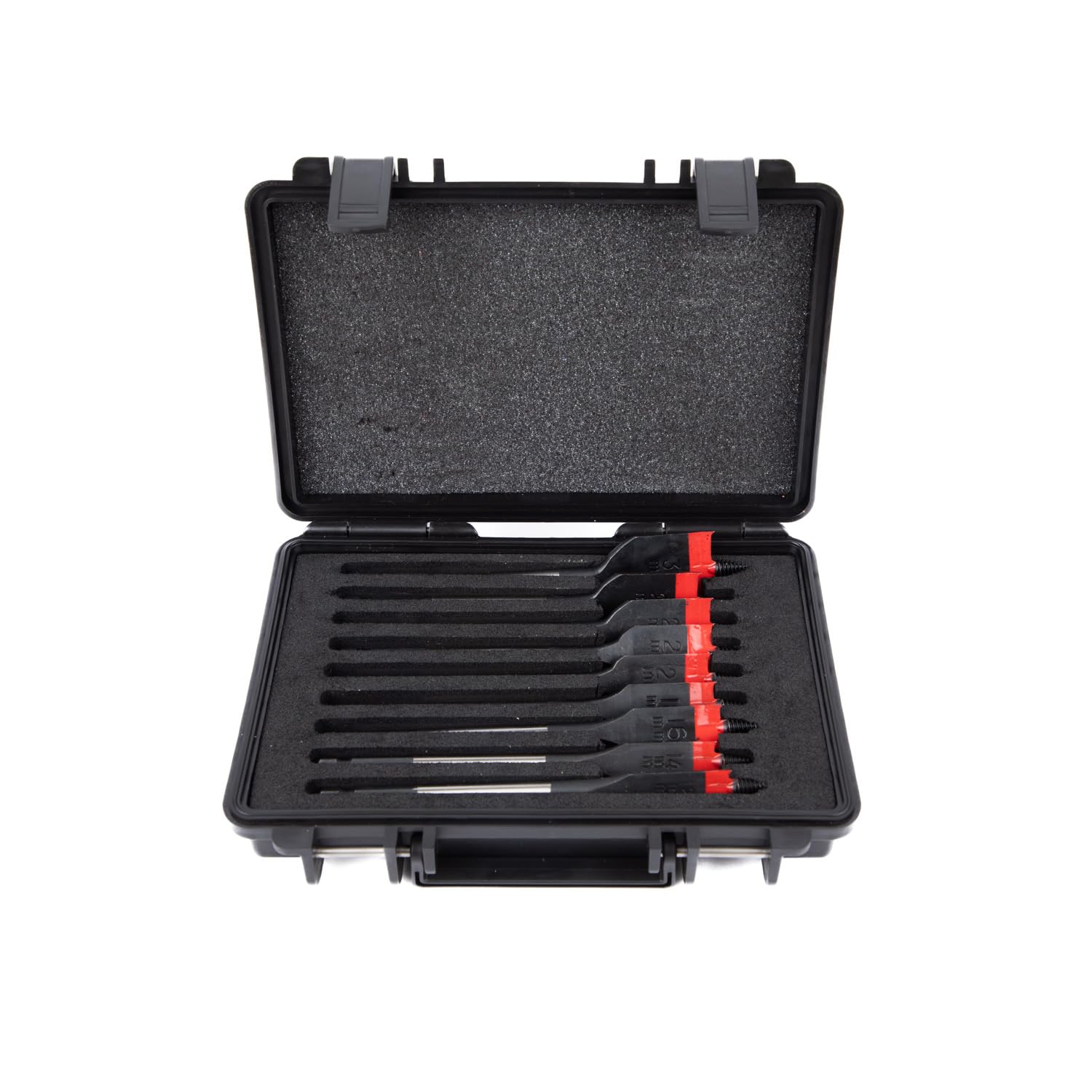 C.K Tools CK T2953 - Juego de brocas planas para madera (9 piezas, 12 a 32 mm, punta de rosca auto-tirable, vástago hexagonal de bloqueo rápido de 1/4", compatible con llave de impacto, acero al