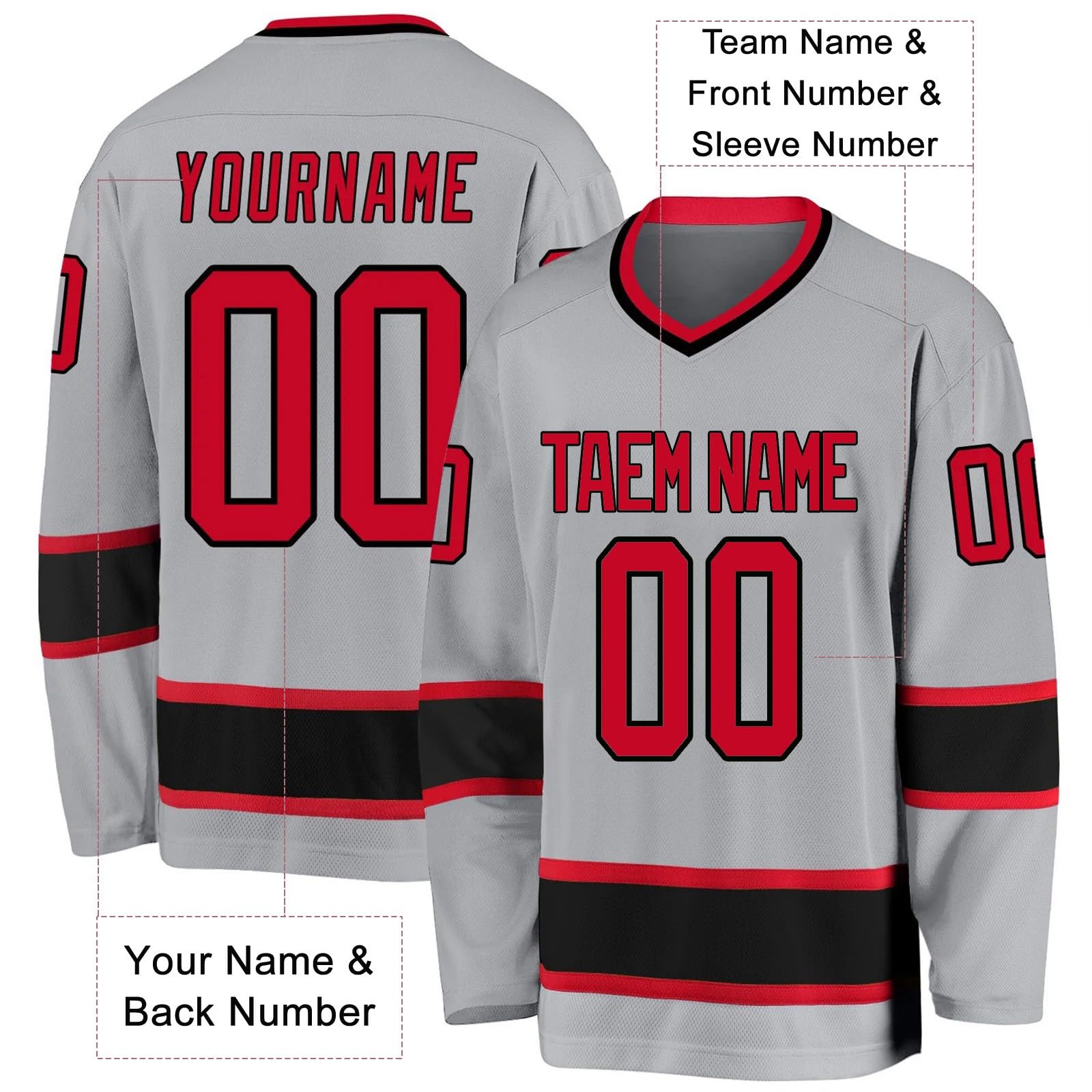 Camiseta de Hockey Personalizada con Nombre Equipo Número
