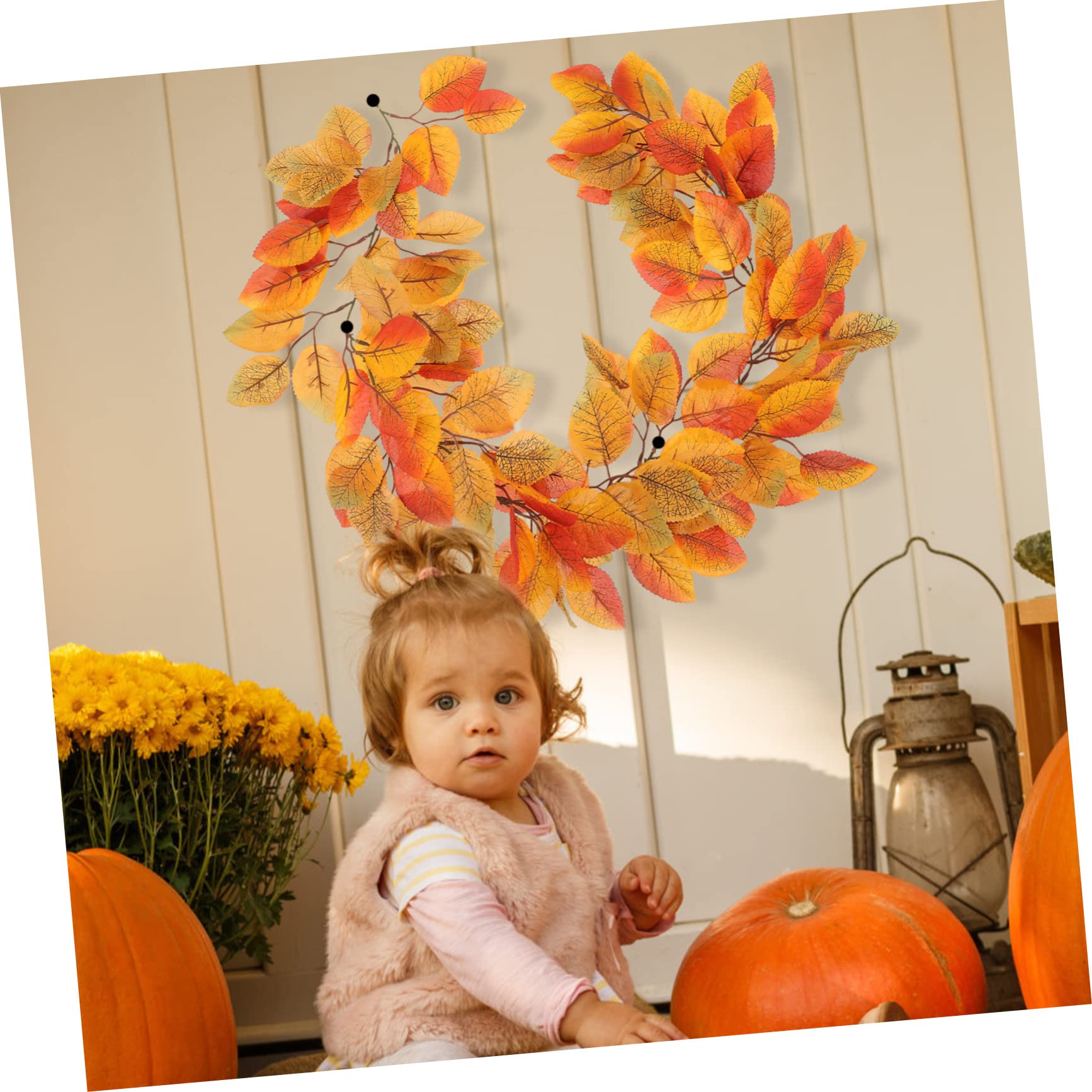 TOPBATHY 5st Dekoratives Rattan Thanksgiving-weingirlande Danksagung Kranz Blatt Herbstlaub Halloween-wohndekoration Halloween-Girlande Laubmantelrebe Herbstdekorationen Plastik