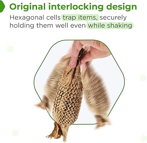 Miniatura 7 de IDL Packaging Juego de papel de embalaje de panal, marrón, rollo de papel kraft HexcelWrap de 15 pulgadas x 1400 pies en caja autodispensada + 1