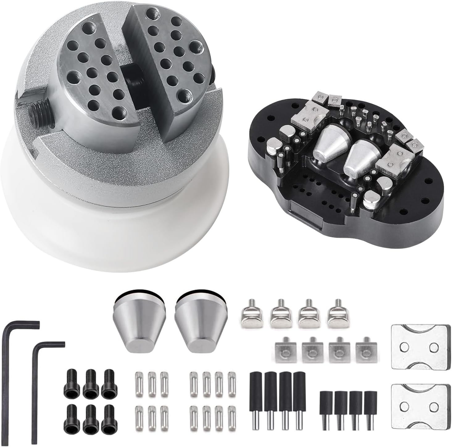 HAADID Ball Vise - 3" Engraving Block Vise 360°Rotation Engraving Setting Tools with Ring Holder Set Jewelry Engraving Tool Jewelry Making Tool