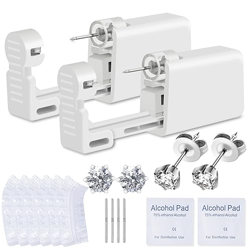 Ear Piercing Kit, Anzero 2 Pcs Disposable Ear Piercing Gun