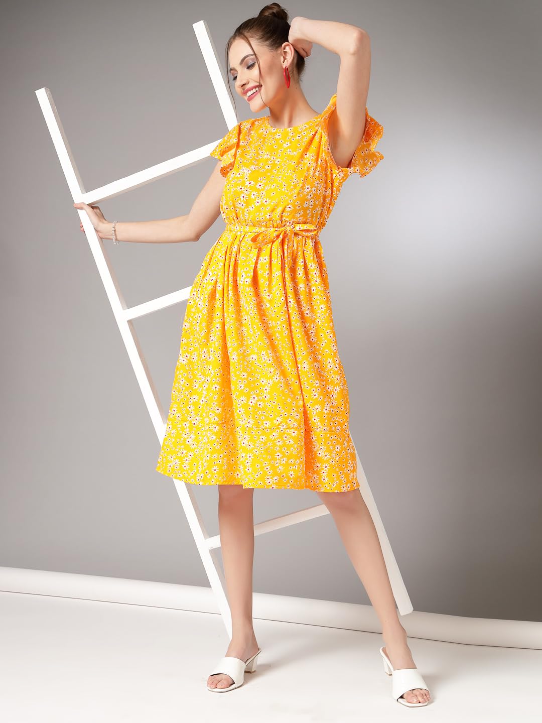 Oomph Women's Western & Fusion Wear Western Dresses For Women Orange - Md801