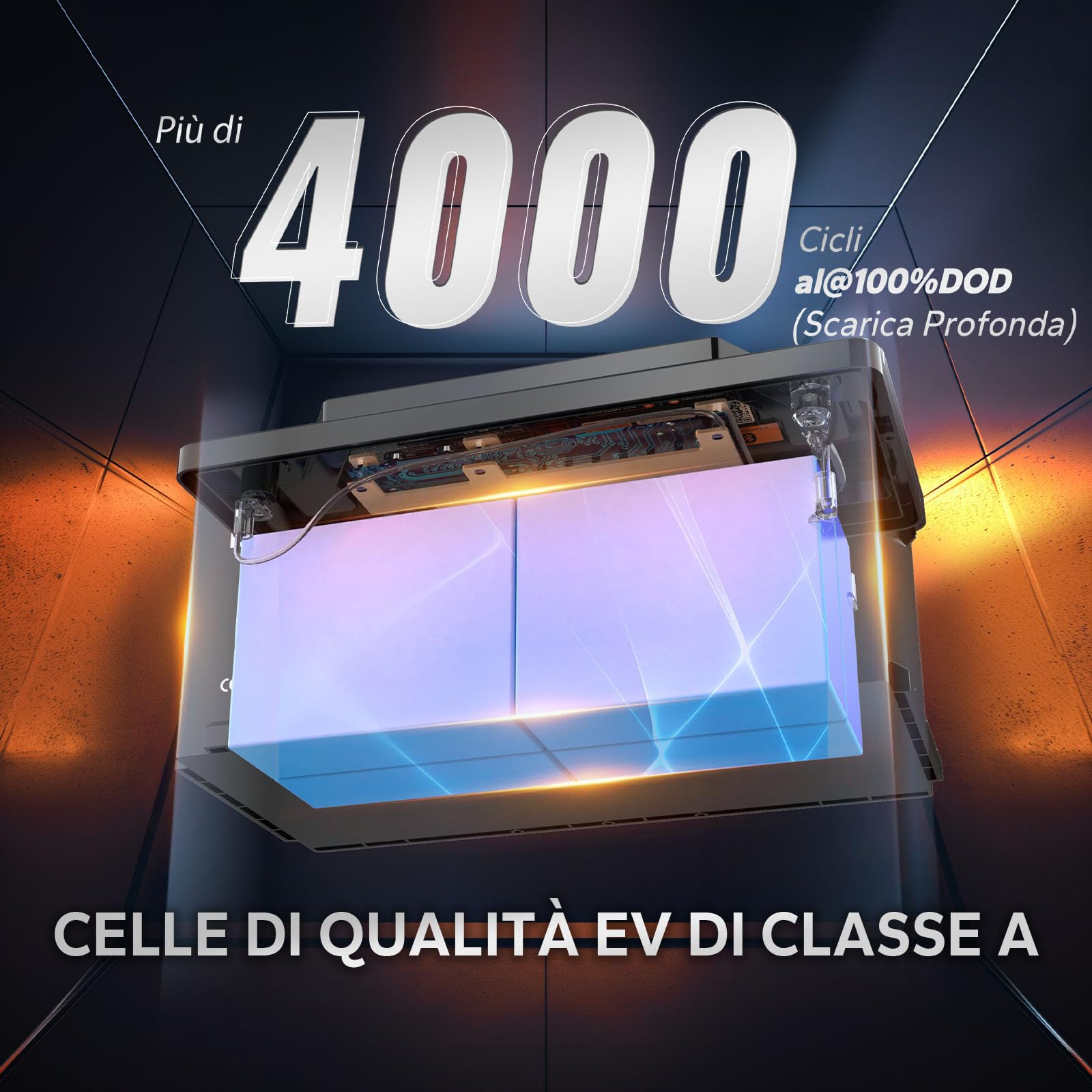 LiTime Lifepo4 Batteria 12V 100Ah Bluetooth Per EU Caravan Batteria Dimensioni DIN H8 L5, Protezione dalle Basse Temperature, 100A BMS Fino a 10 Anni Di Durata, Progettato per Caravan Europei