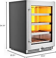 Vista 8 de Thor Kitchen Enfriador de vino de zona única de 24 pulgadas - Modelo TWC24UL