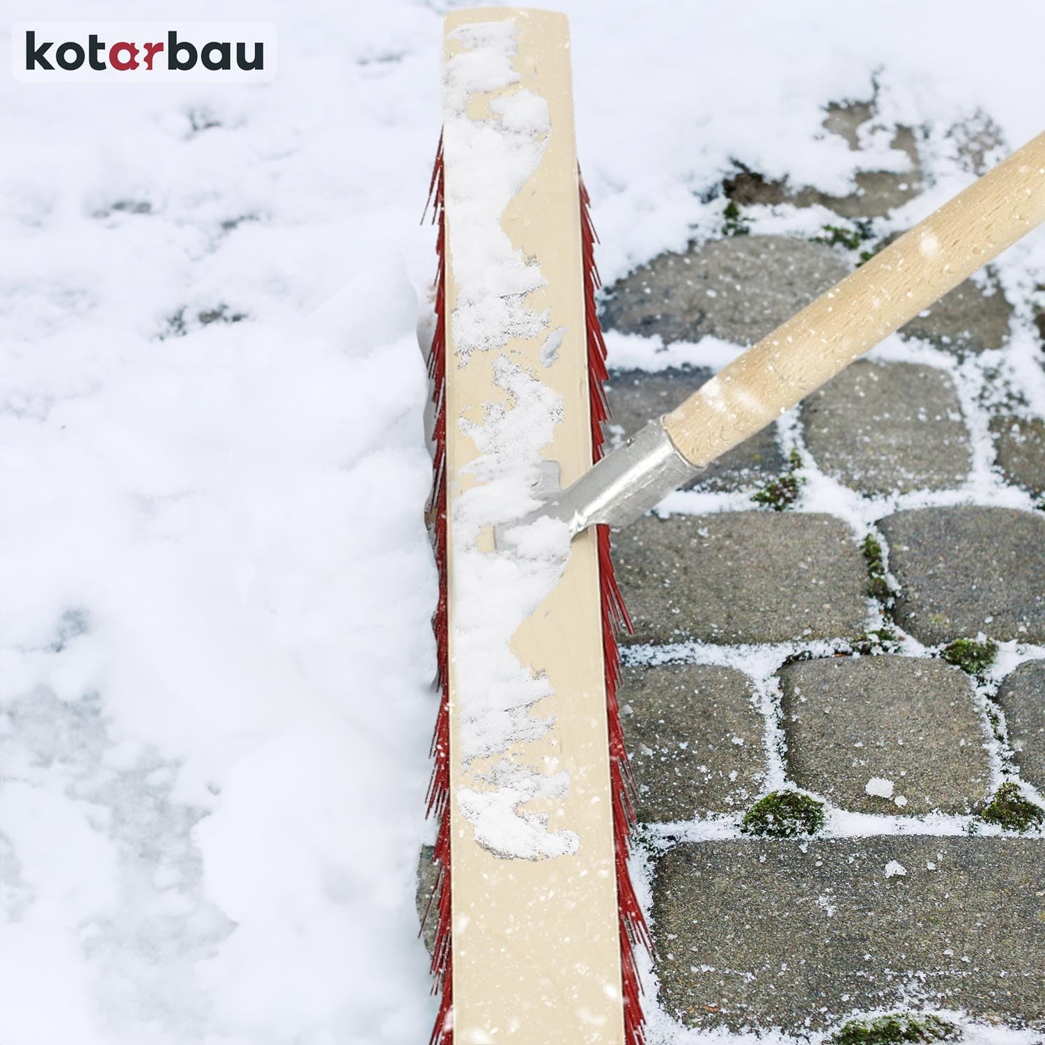 KOTARBAU® Escoba - 85 cm - Natural - Cepillo Barrendero - Jardín de Escoba Exterior - Escobon de Barrer - con Mango - Cepillo Industrial - Madera PVC