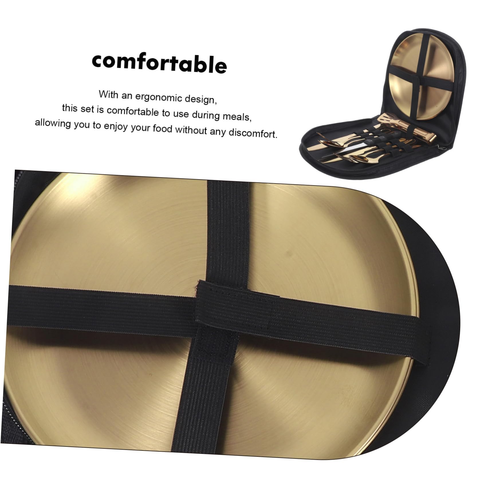 Edelstahl Camping Utensil Mit Fall Für Outdoor-aktivitäten Wie Picknicks Und Reisen Wiederverwendbares Besteck Für Abenteuer