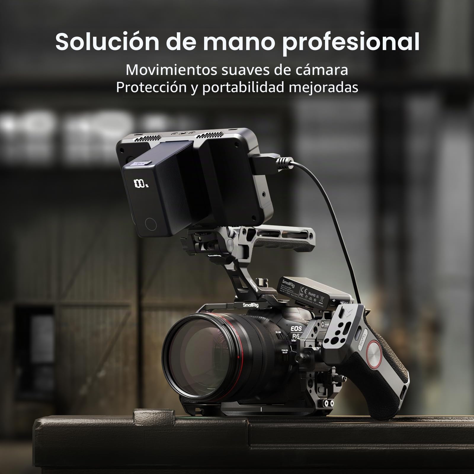 SMALLRIG R6 II Kit de Cage para cámara para Canon R6 Mark II, Jaula Completa con Asa Superior y Abrazadera para Cable, Zapatas Frías Integradas y Rieles NATO - 5197