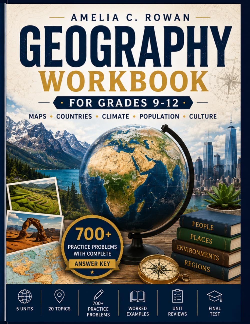 Geography Workbook for Grades 9-12: Maps · Countries · Climate · Population · Culture (CoreReady Workbooks)
