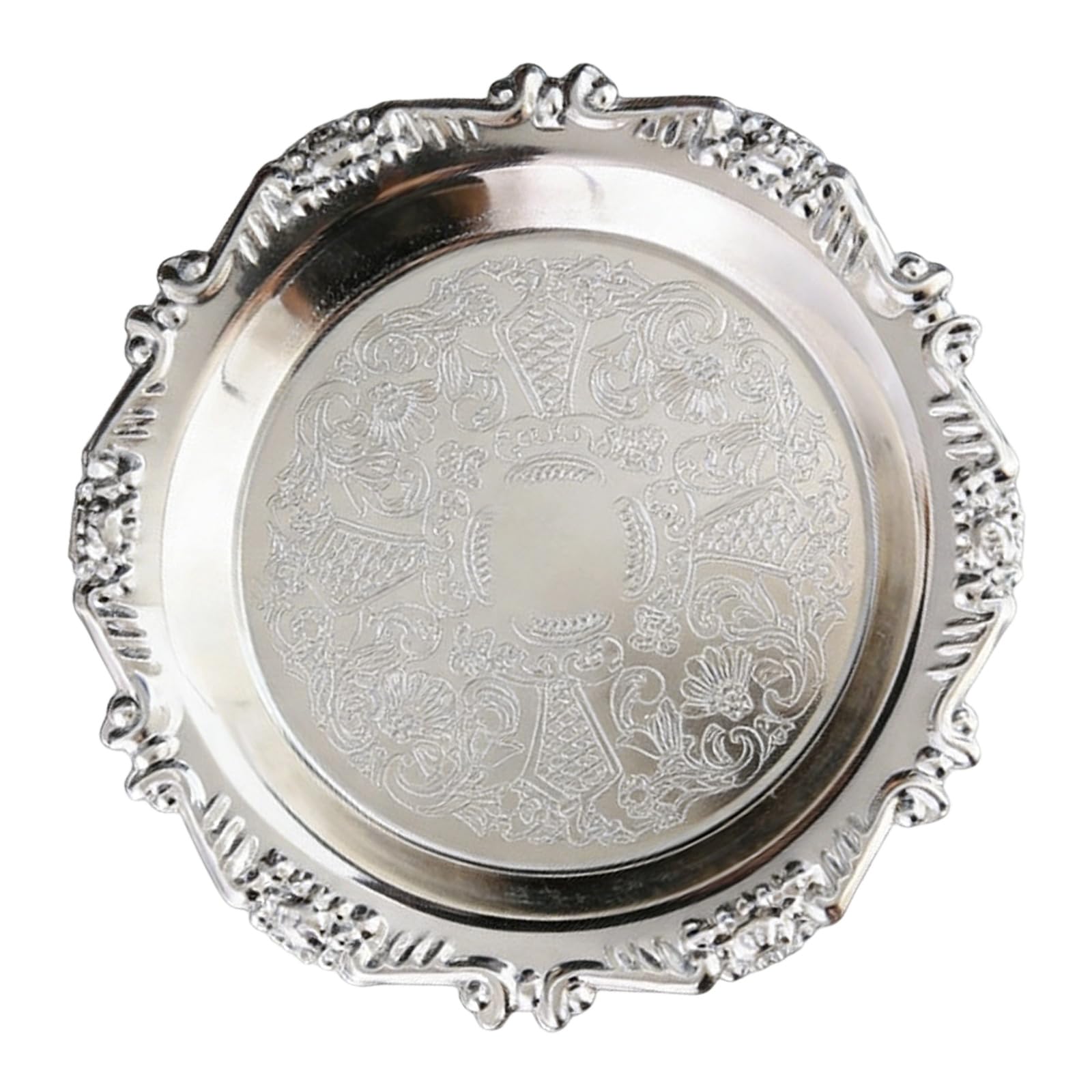 Elnwnnkc Sturdy Iron Fruit and Snacks Tray Feature Delicate Embossing Display Plate Ideal for Parties Picnics and Daily Use Snacks Tray