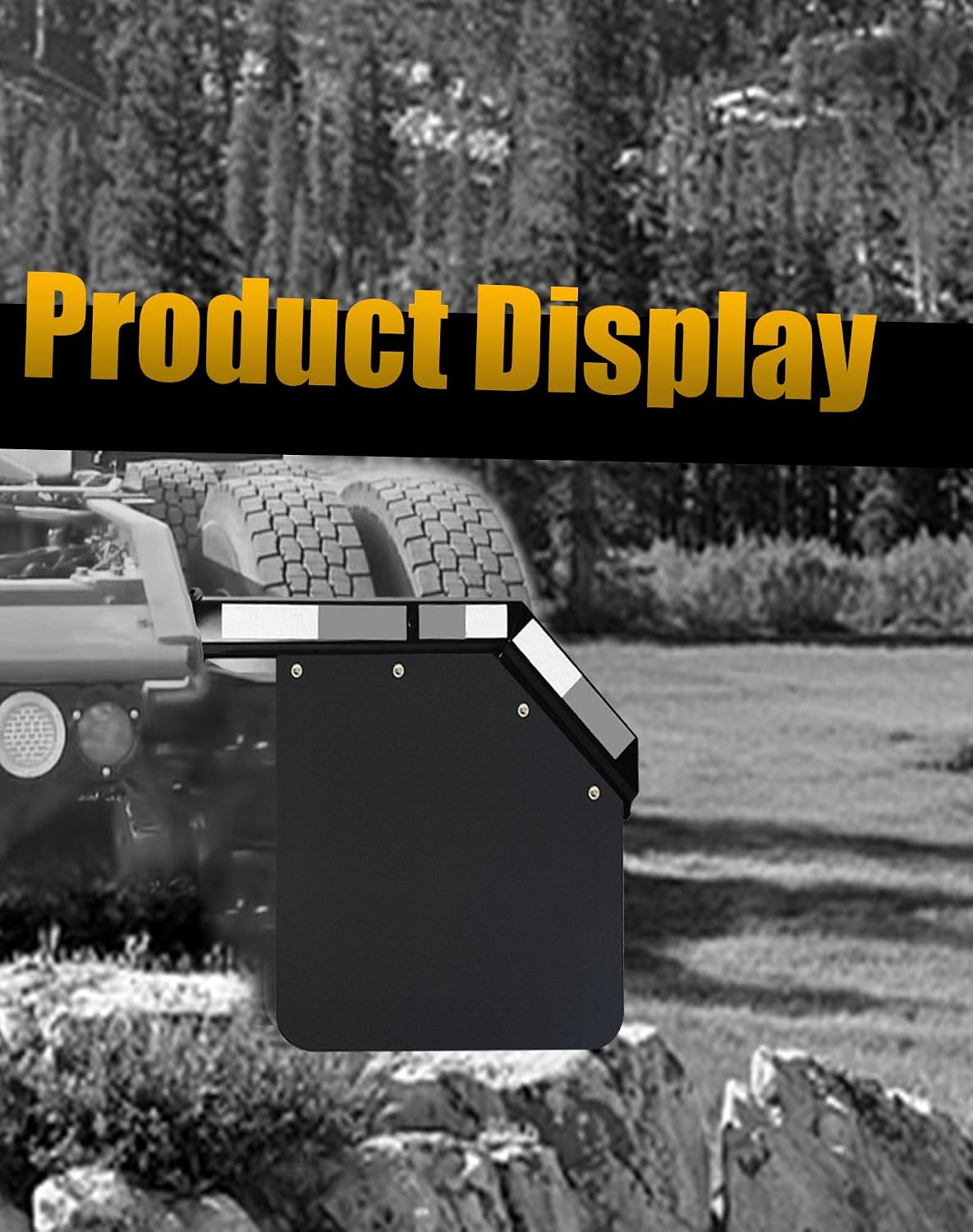 Semi Truck Mud Flaps 24"x30" Angled, Universal Heavy Duty Polymer MudFlaps for Semi Truck Tractor Trailer (2Pcs)
