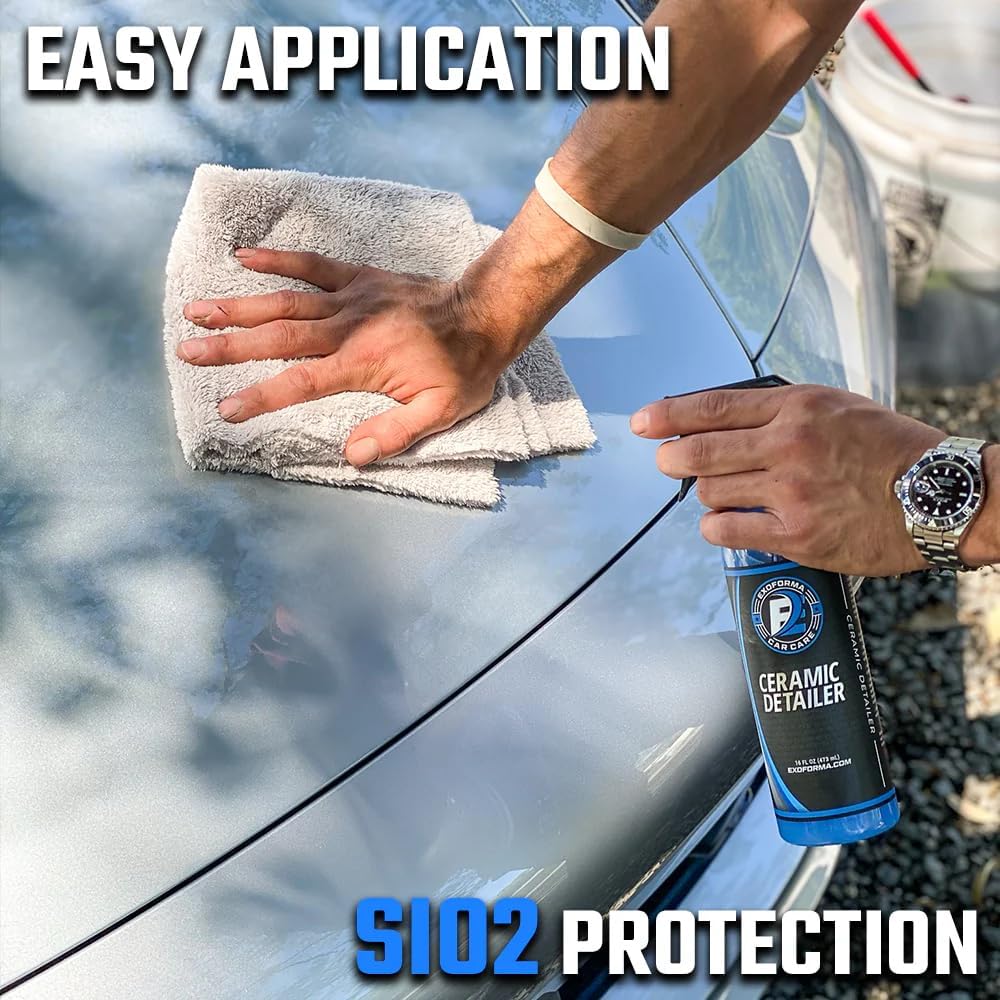 ExoForma Ceramic Detailer SiO2 Ceramic Wosk Spray - Zapewnia wysoki połysk, doskonałą długotrwałą ochronę i działanie hydrofobowe - wydłuża żywotność powłoki ceramicznej