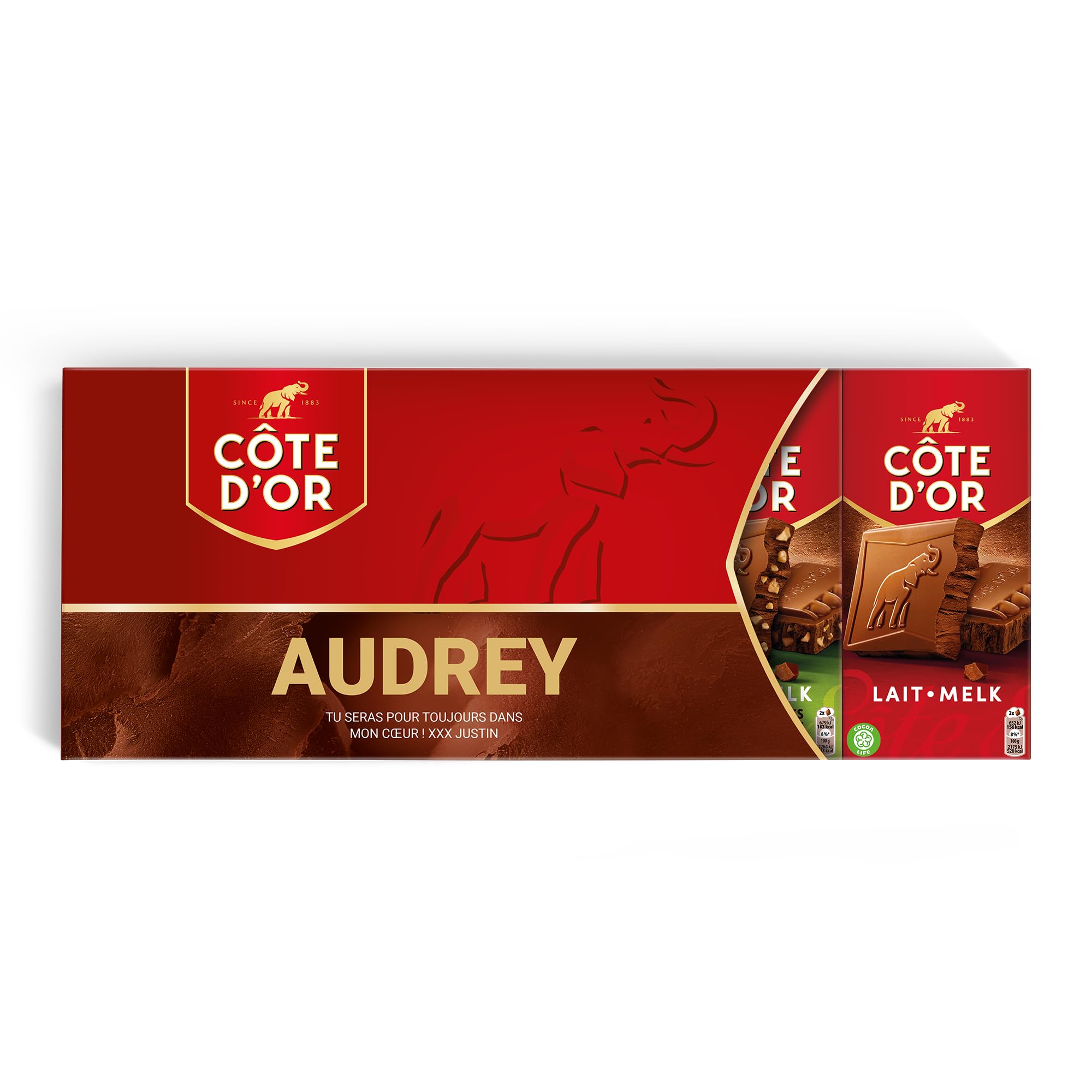 Côte d'Or Tablette Chocolat Personnalisée - Cadeau anniversaire homme & femme chocolat personnalisé avec nom et message, tablette chocolat géante à offrir