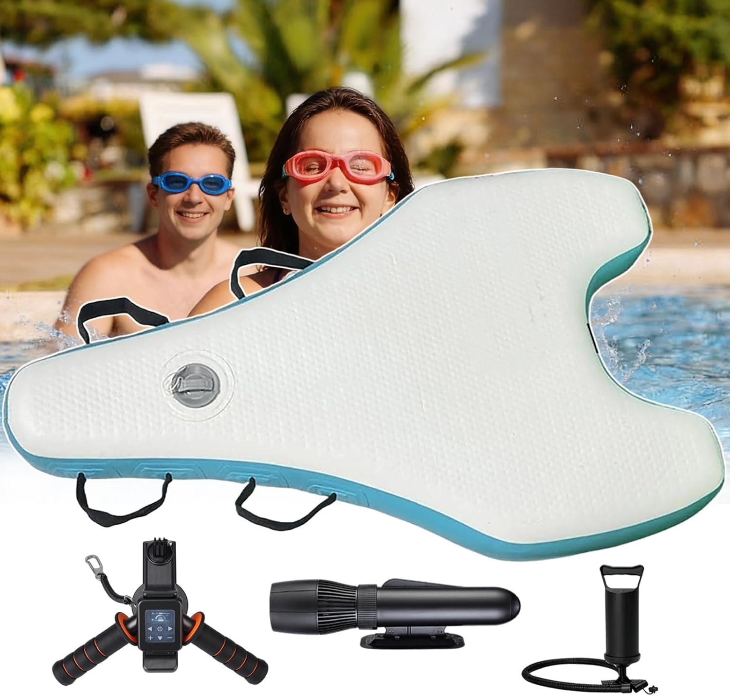 Electric Surf Board Beginner Bundle,3-In-1 Inflatable Surf Board with Underwater Scooter,9 Adjustable Speeds,Detachable Float for Learning Paddling,Handheld Thruster for Diving 500W16Ah