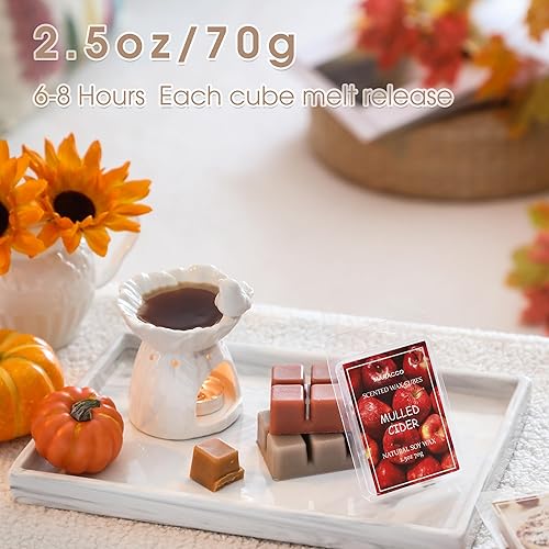 Miniatura 4 de Cera perfumada de otoño, cubos de cera de soja para calentador de cera, aroma fuerte de otoño, pastel de manzana, sidra caliente, especias de