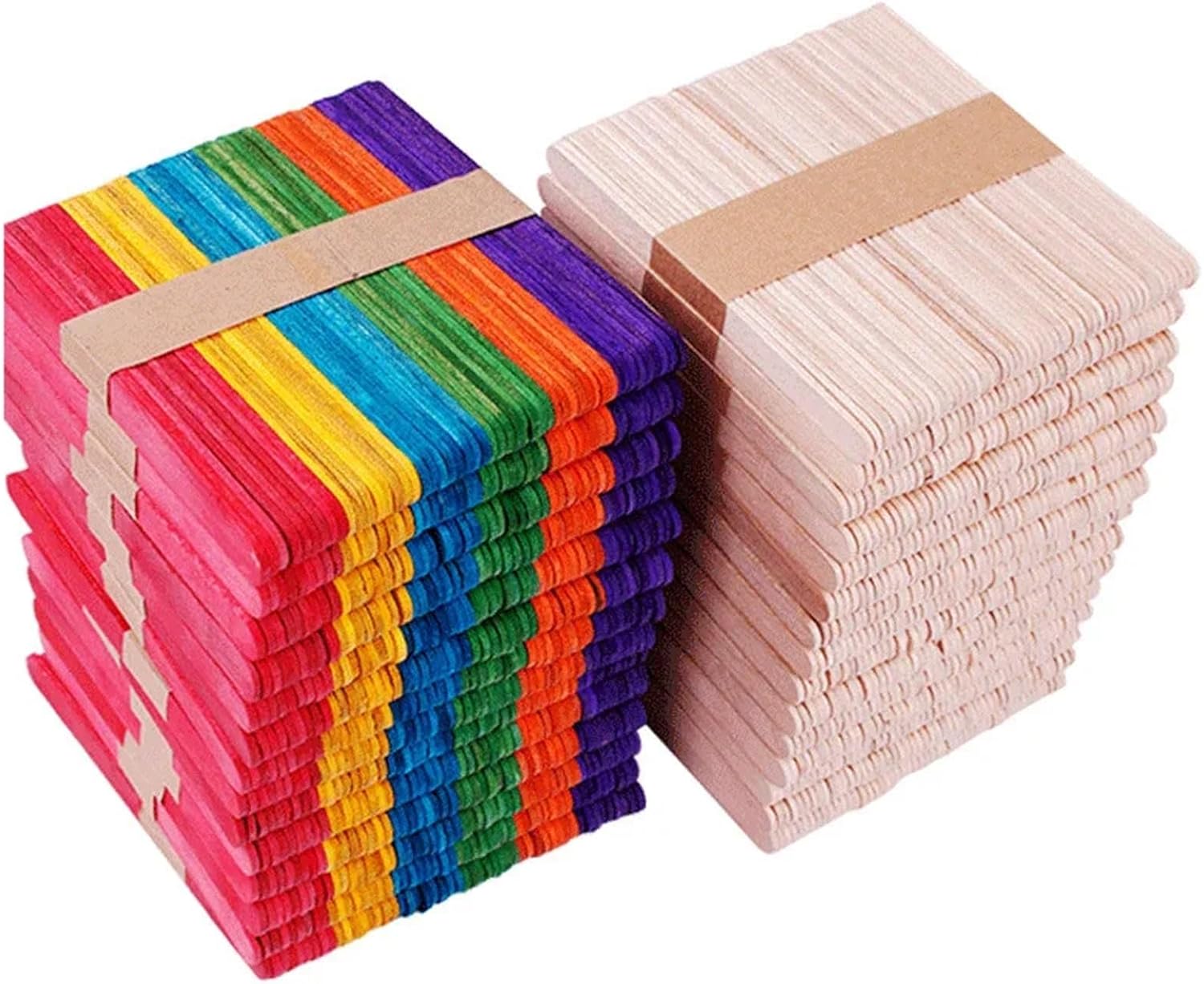Popsicle Sticks 1000Pcs Wooden Craft Ice Cream Stick Lolly Sticks Natural Cake Tools DIY Kids Handwork Art Crafts Toy Mold Multi-Purpose Essentials for Kid,Teacher,Baker