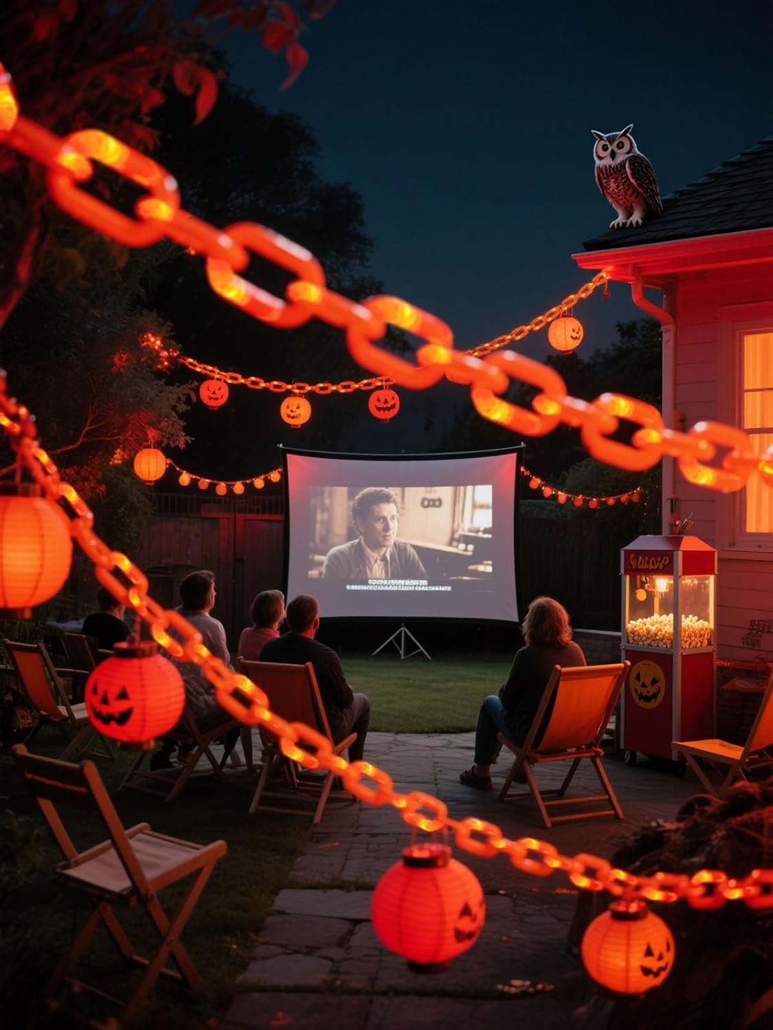 Solar Halloween Decorations Halloween Plastic Chain Lights, 10 Ft Props Chains with 8 Lighting Modes String Lights, for Skeleton Dog, Creepy Costumes Accessories Party, Spooky Outdoor Decorations