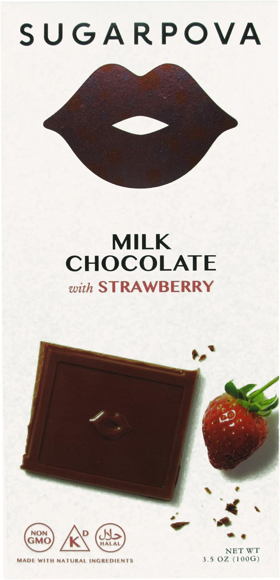 European Chocolate Sugarpova Chocolate Strawberry Slim Bar, 12 Count, 3.5 oz