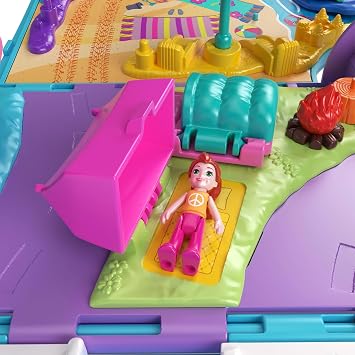 POLLY POCKET™ CARAVAN ADVENTURE™ Polly Pocket Caravan Adventure game set, micro dolls, convertible caravan, pets and toy car JCC22