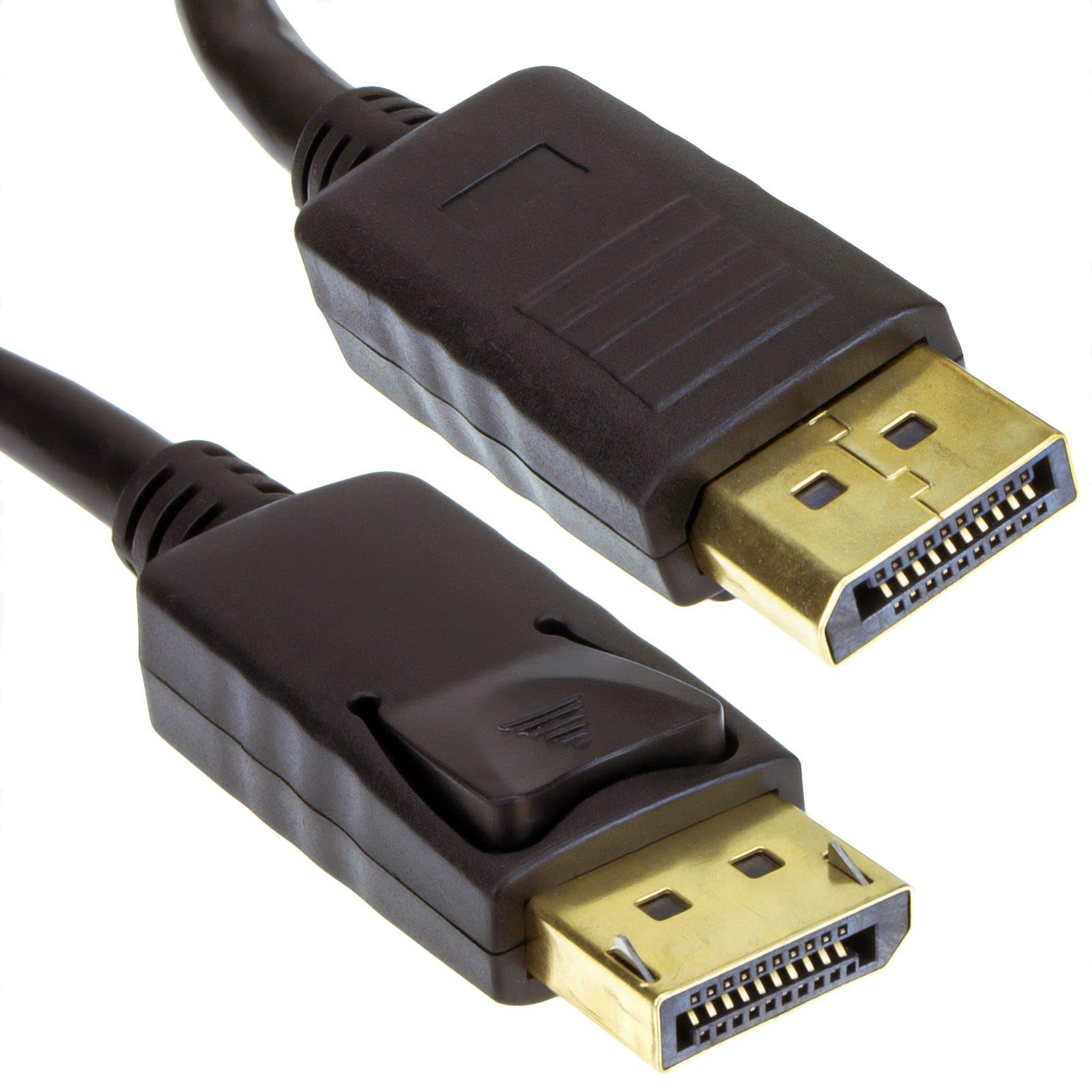 Displayport Male Plug To Plug Video Cable 2M Locking Gold 5055383420124