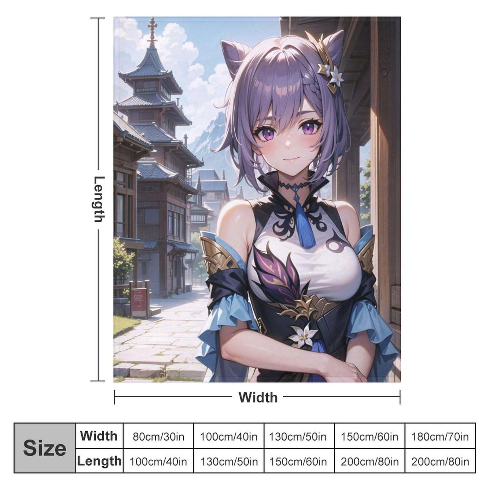 Amazon｜原神-チャイナドレスを着く刻晴ブランケット 毛布50