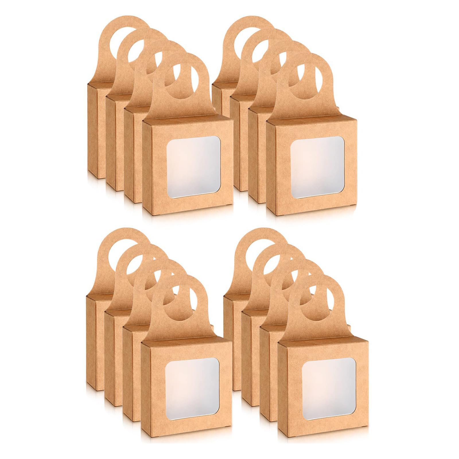 Practical Paper Gift Box With Window Display And Carrying Hook Stylish Candy Cookie Packaging Bags Wedding Celebration Case