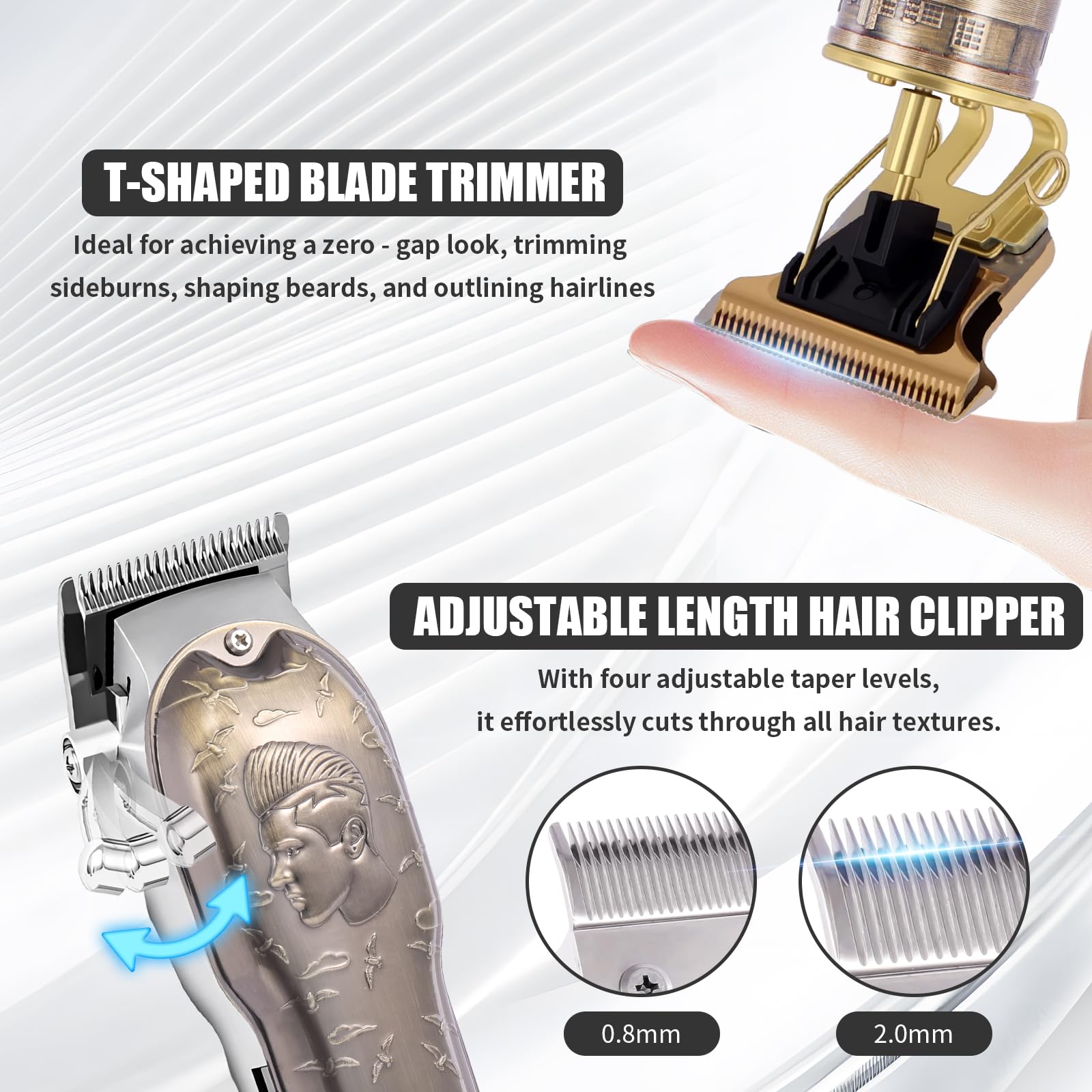 Professional Gold Hair Clipper and Grooming Set for Men