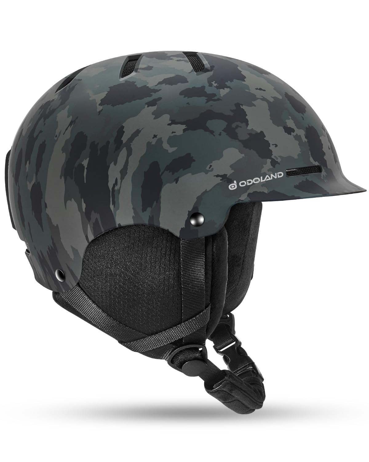 Odoland Casco de Esquí y Snowboard para Hombres Mujers, Casco de Seguridad Deportes con Ventilación y Orejeras Desmontable para Esquiar Snowboard