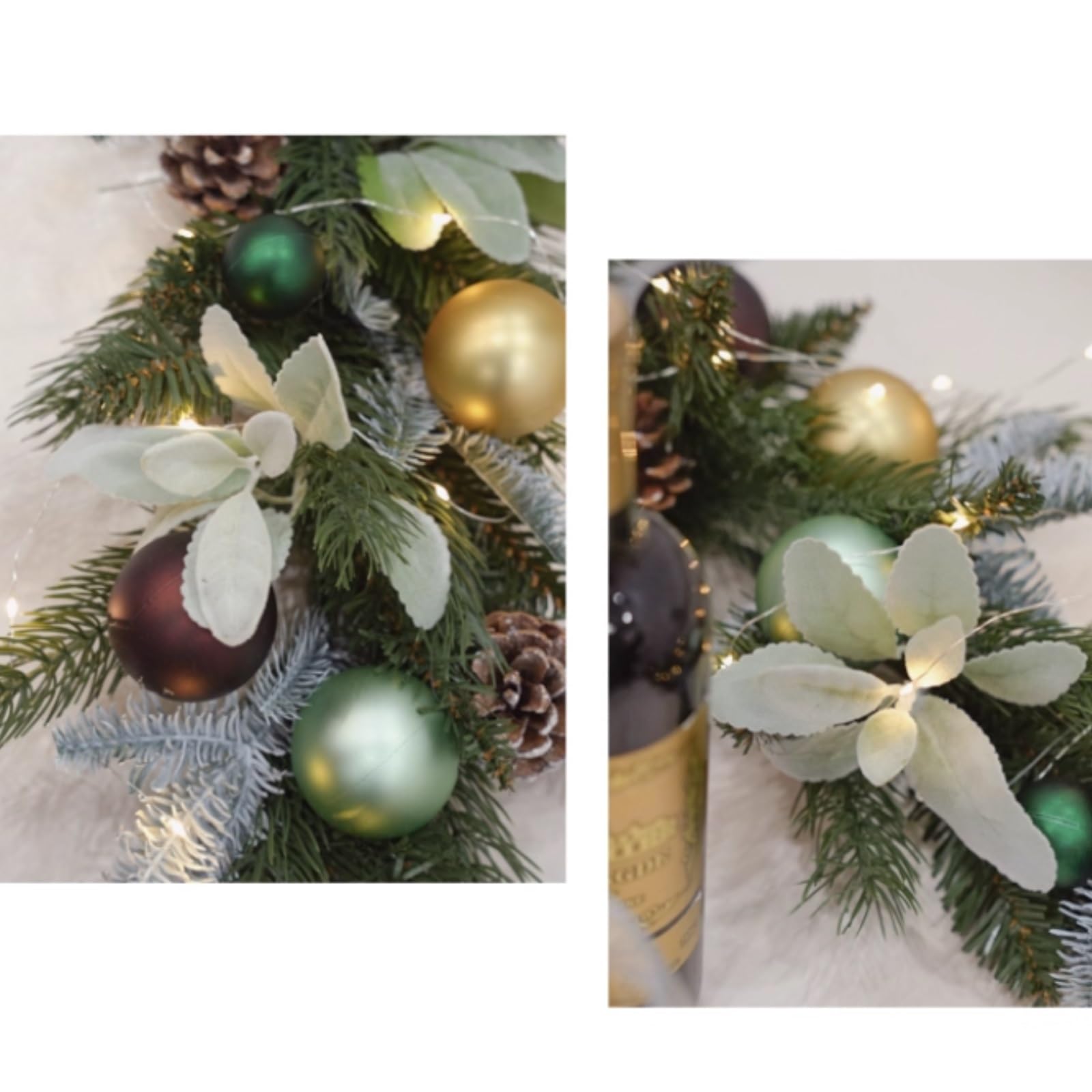 Winterkranz Dekokranz Weihnachtstürkranz Mit Zapfen, Festliche Wanddekoration Adventskranz Christbaumschmuck