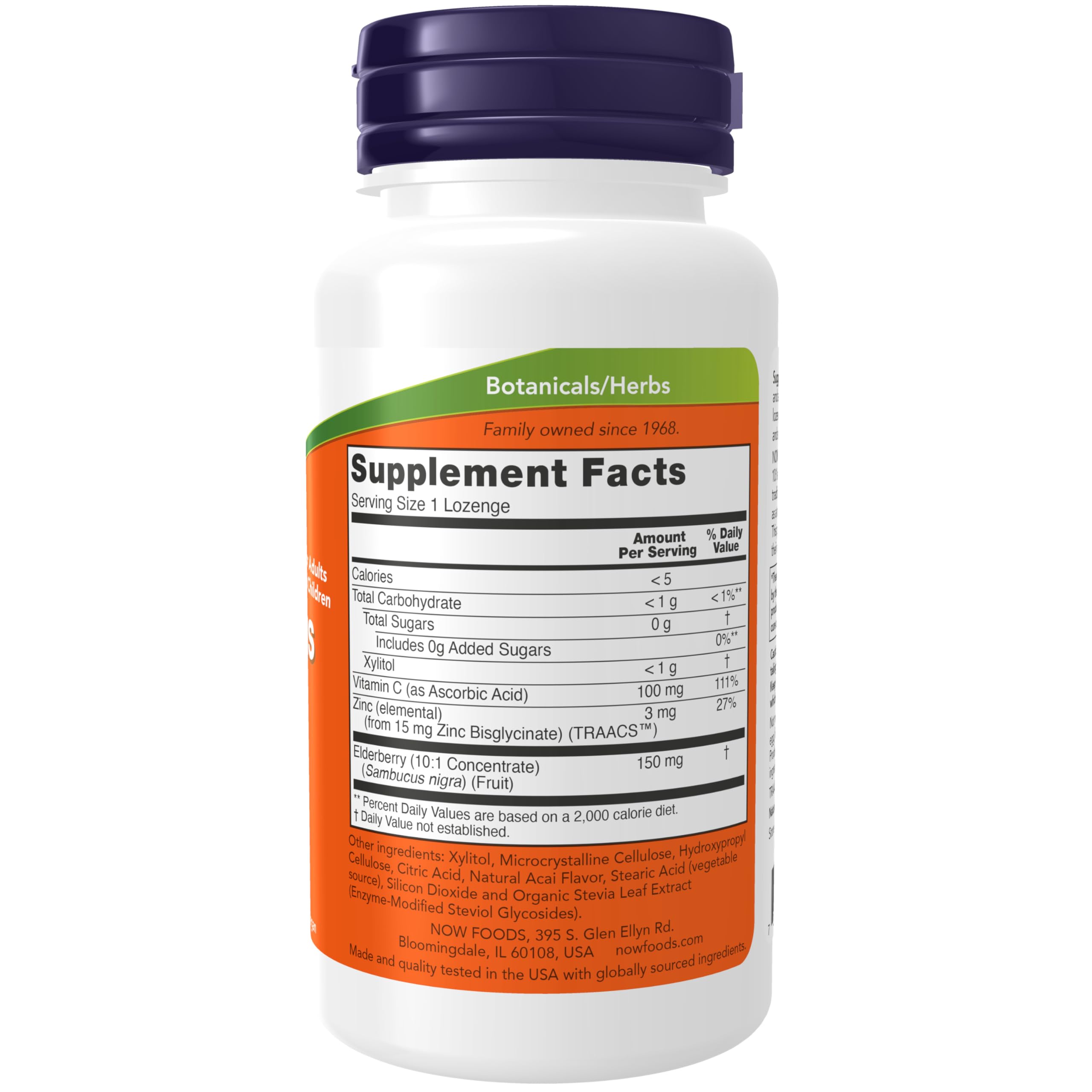 NOW Supplements, Sambucus Zinc-C with Elderberry Concentrate, 60 Lozenges — Amazon image 2