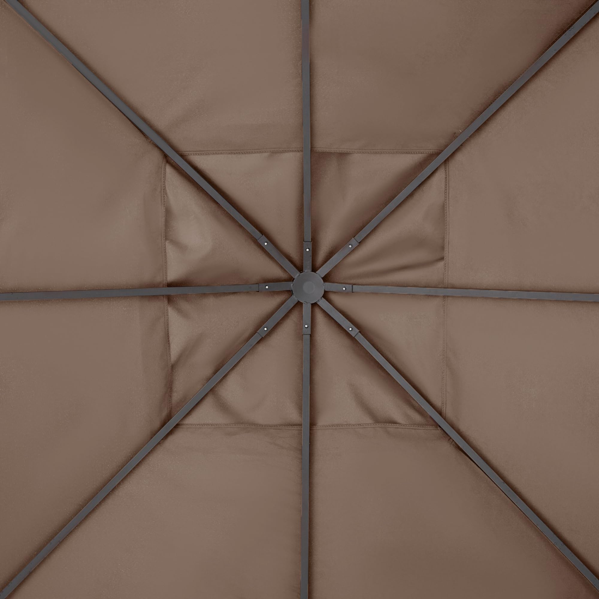 Outsunny Techo de Repuesto para Cenador, 3x3 m, Cubierta de Repuesto con 8 Orificios de Drenaje, Ventilación y Protección UV, Solo Toldo de Recambio para Pabellón Gazebo, Café